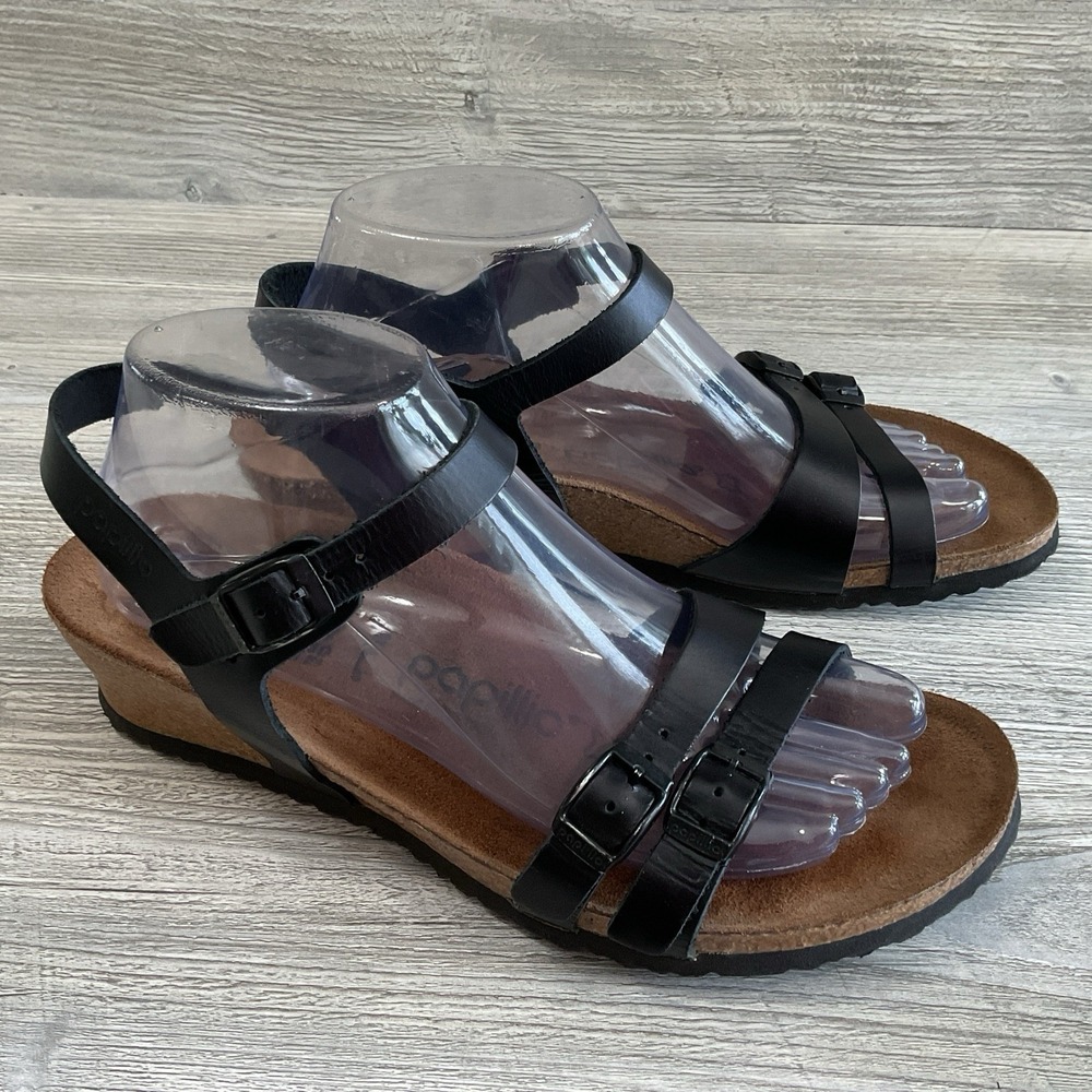 Birkenstock Papillo Women's Lana Narrow Fit Size 39 EU 8 US Black Sandals
